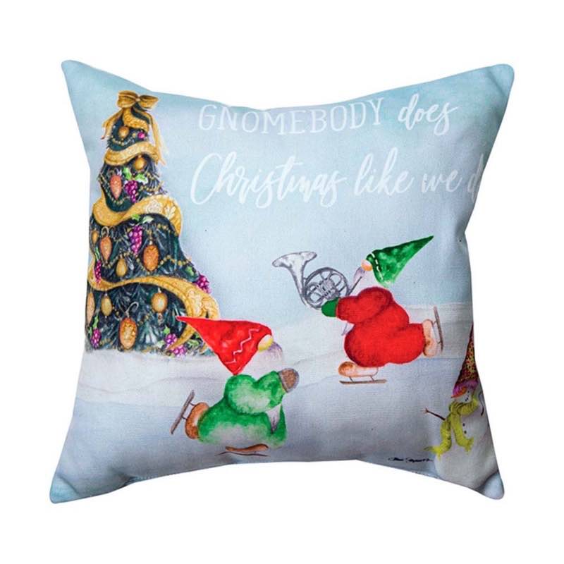 Gnomebody Loves Christmas Like We Do Holiday Throw Pillow