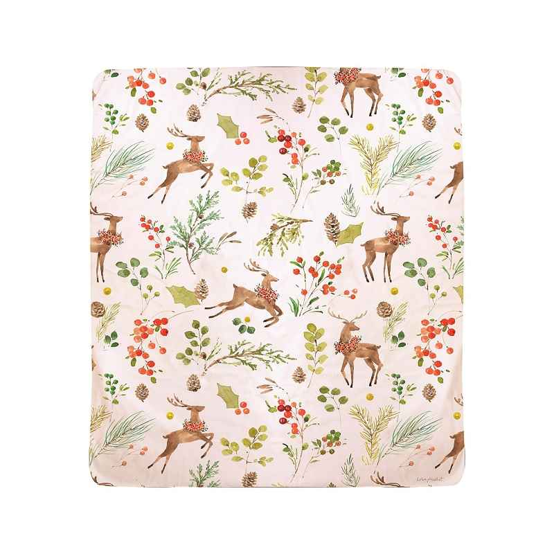 Merry and Bright Holiday Fleece Throw Blanket