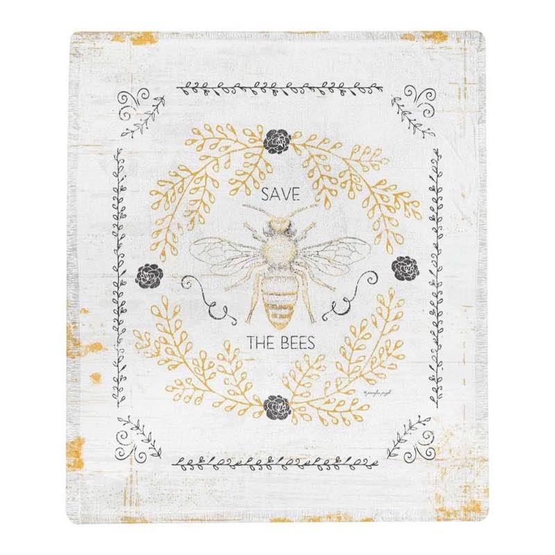 Save the Bees Polyester Throw Blanket