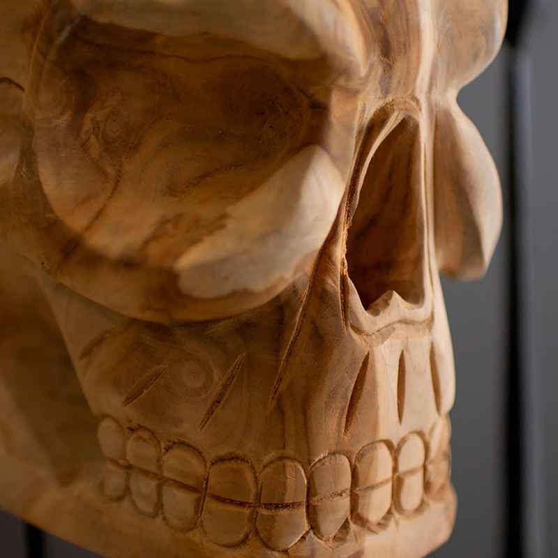 Teakwood Skull on a Stand