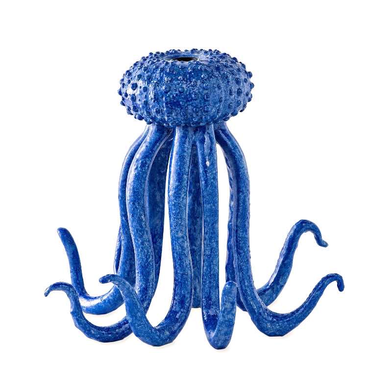 Octopus Candle Holder, Tall (blue)