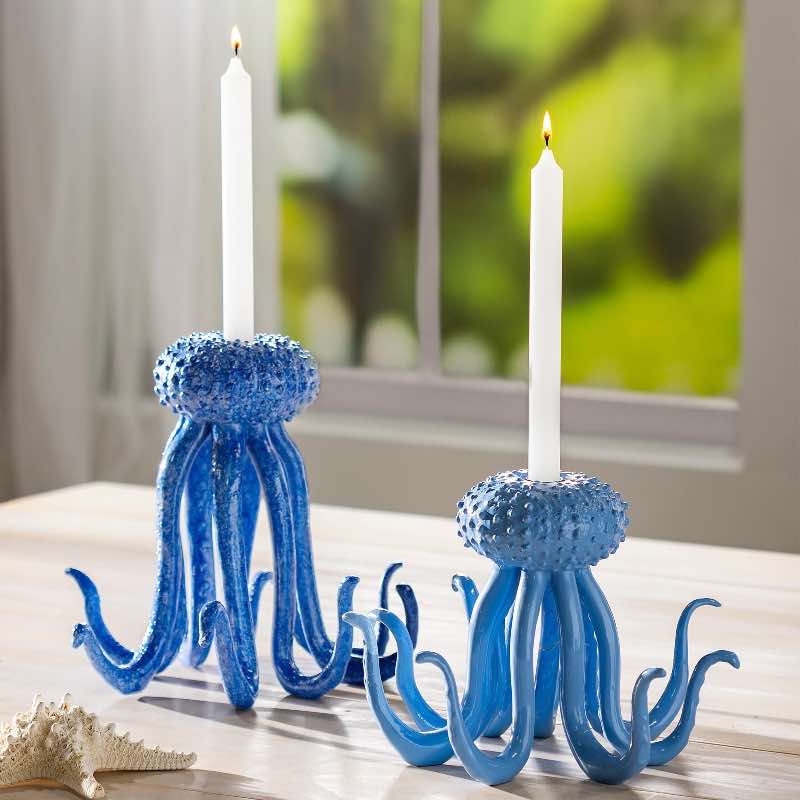 Octopus Candle Holder (light blue)