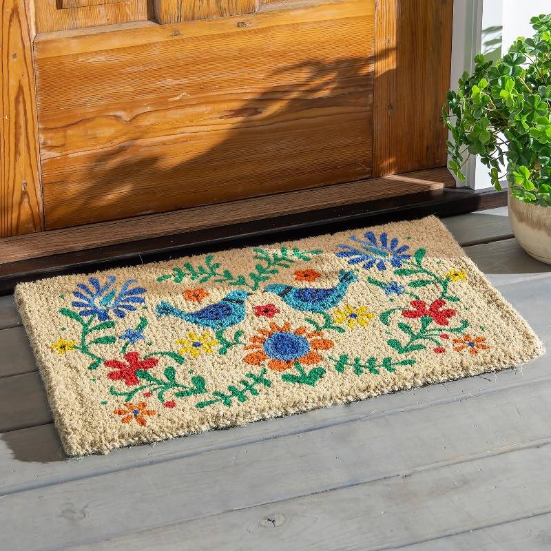 Talavera-Inspired Indoor/Outdoor Coir Doormat