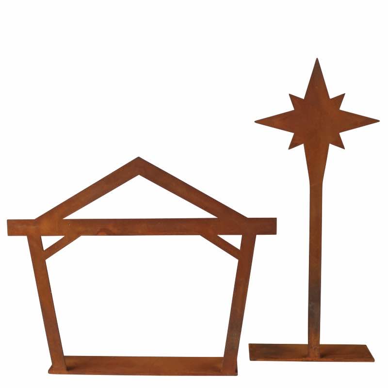 10 Piece Rust Nativity Set