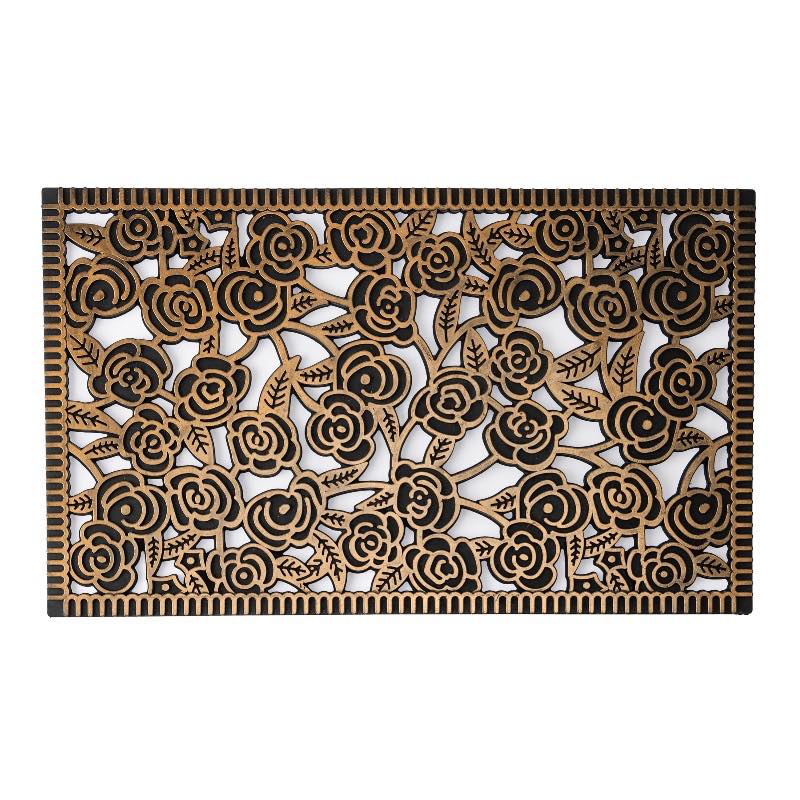 Rubber Rose Motif Doormat