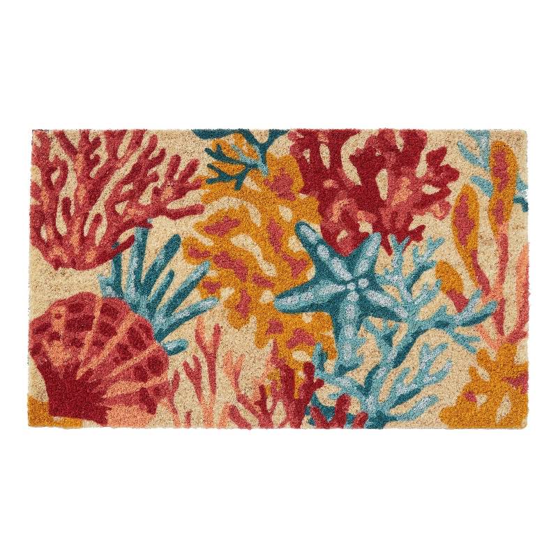 Starfish and Coral Coir Doormat