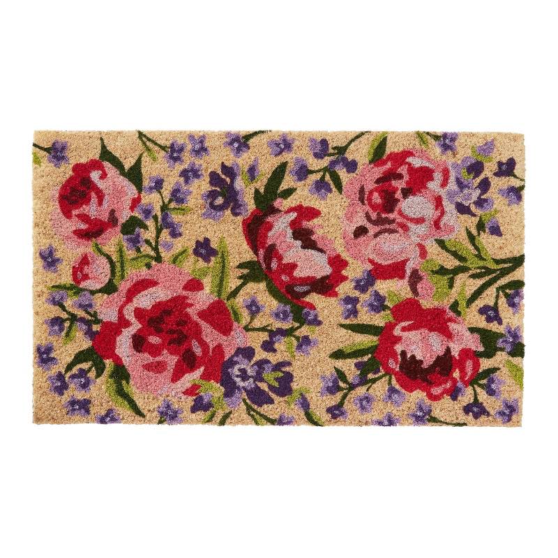 Peony Flowers Coir Doormat