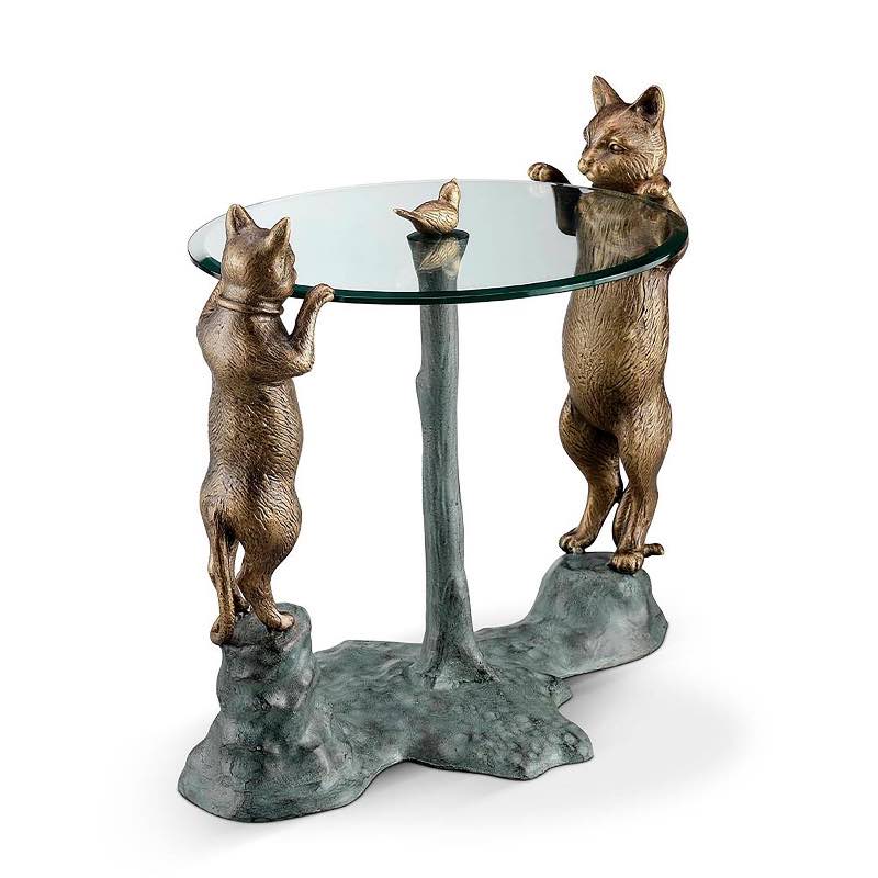 Curious Cats Handcrafted Accent Table