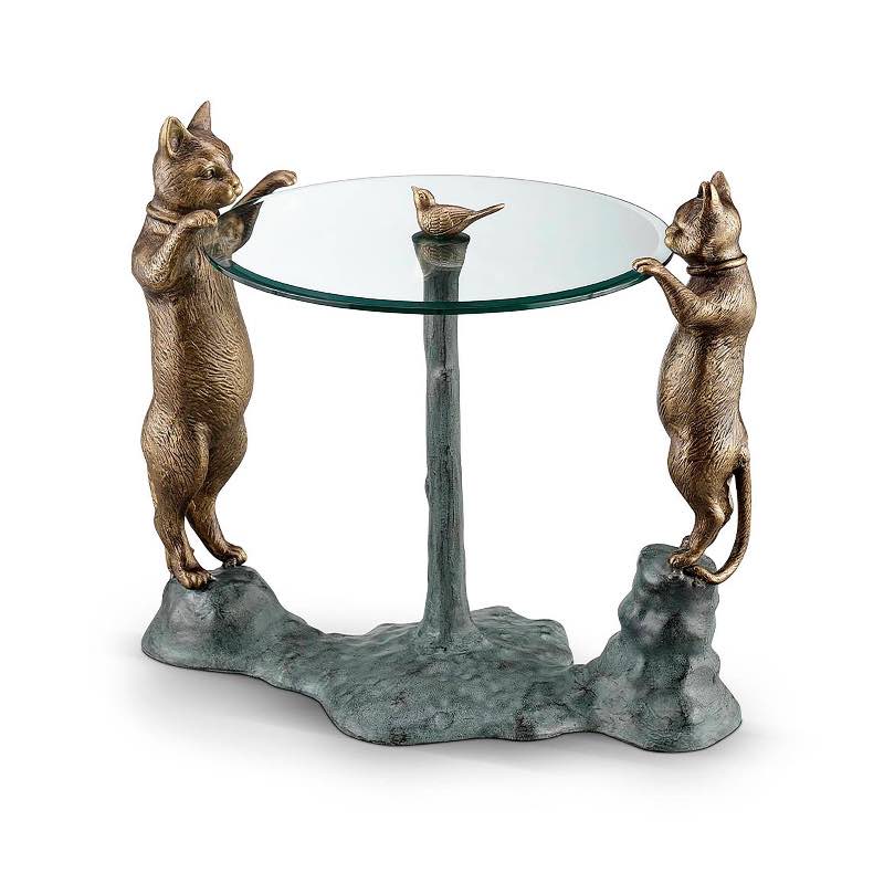 Curious Cats Handcrafted Accent Table