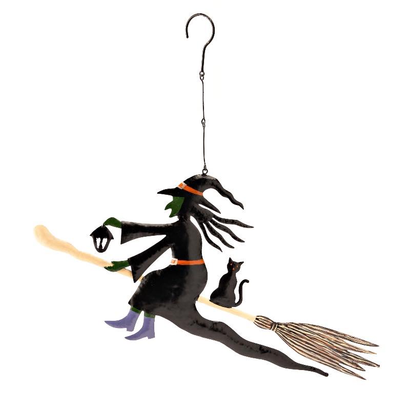 Hanging Metal Witch Decoration