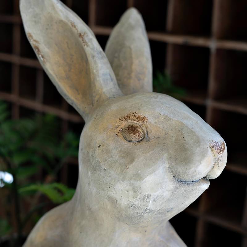 Rabbit Shelf Sitter with Carved Wood Look