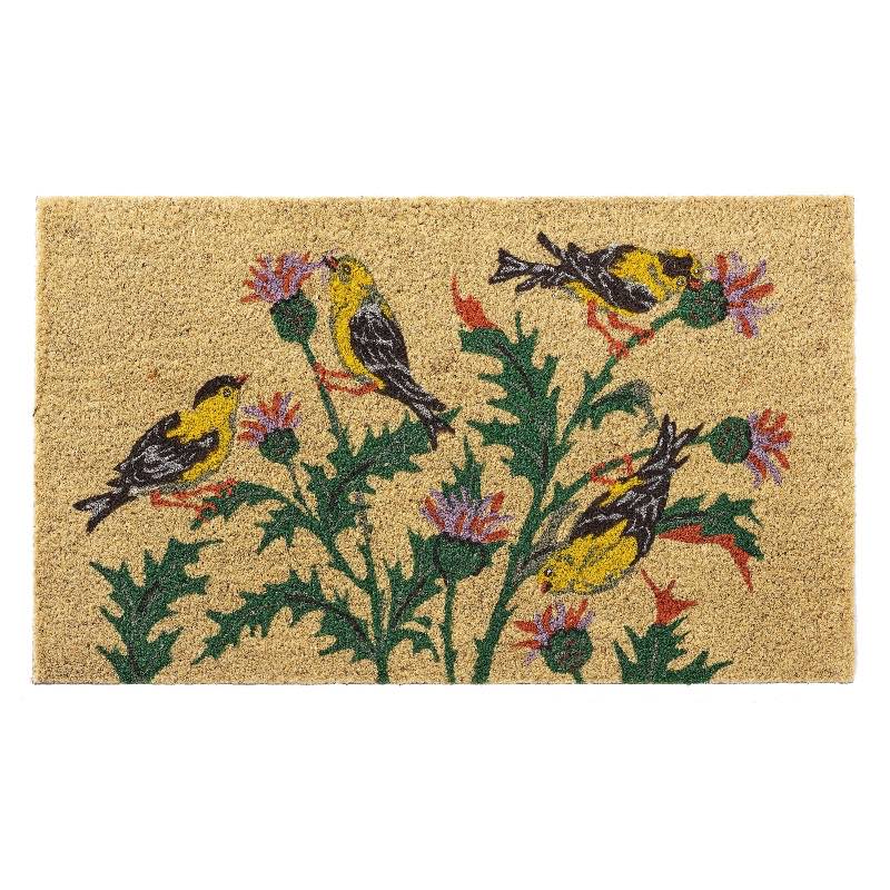 Finches on Thistle Coir Doormat