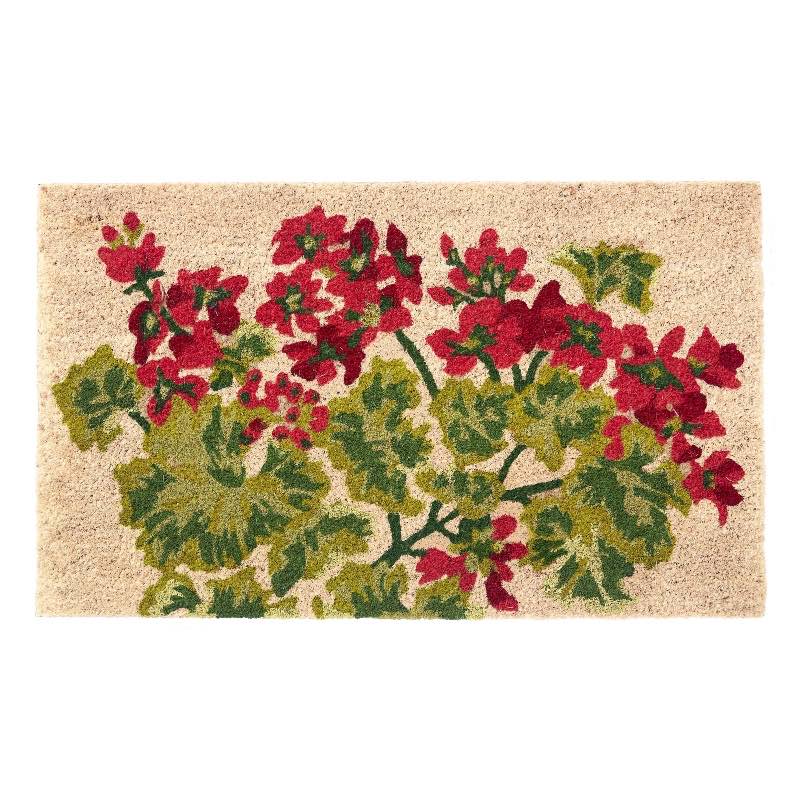 Geranium Flowers Coir Doormat