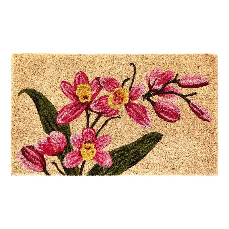 Orchid Flowers Coir Doormat