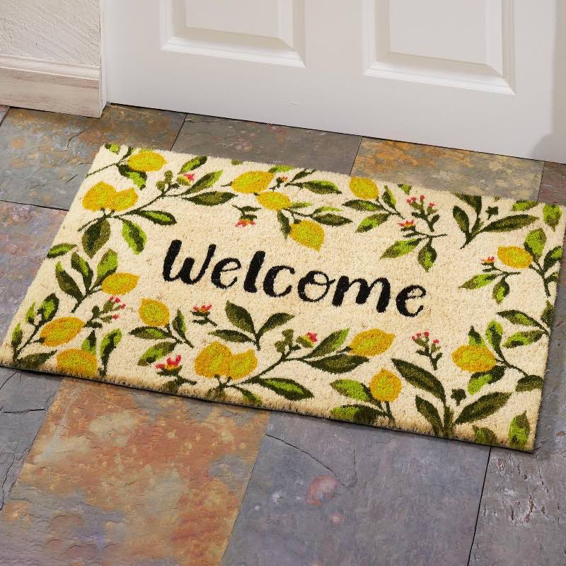 Lemon Branches Coir Doormat