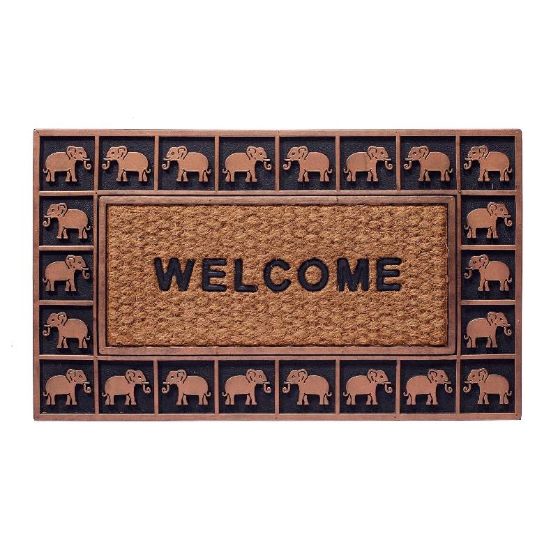 Elephant Embossed Coir Doormat