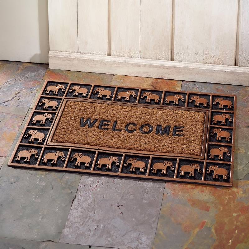 Elephant Embossed Coir Doormat