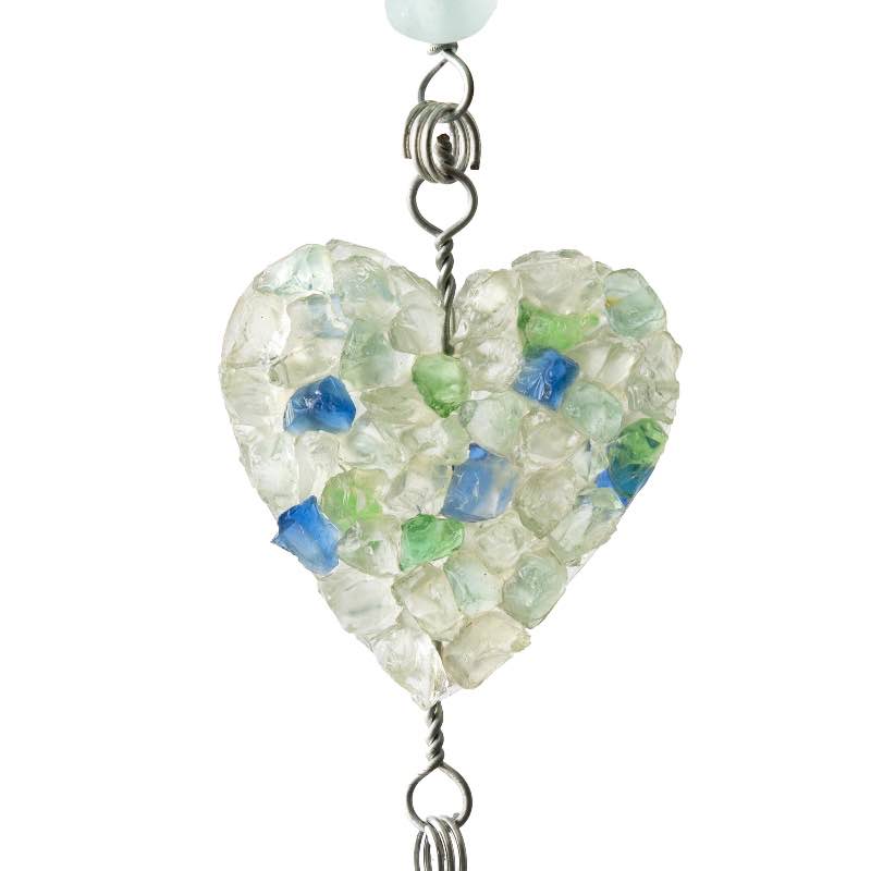 Recycled Glass Heart Garland