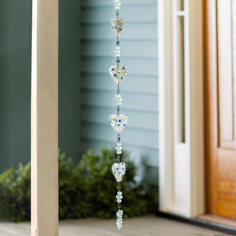 Recycled Glass Heart Garland