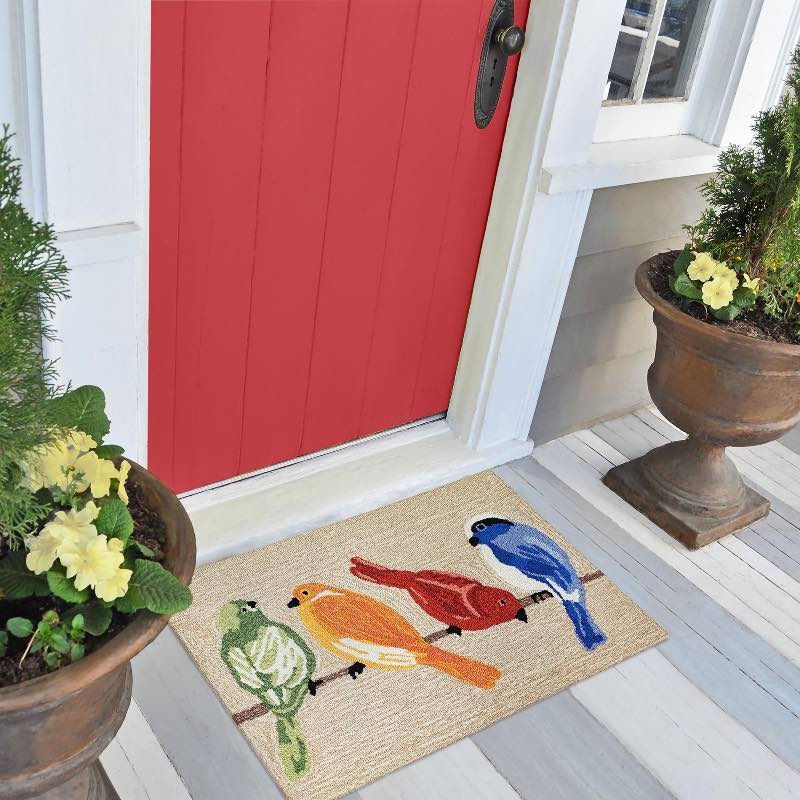 Colorful Birds on a Branch Indoor/Outdoor Rug