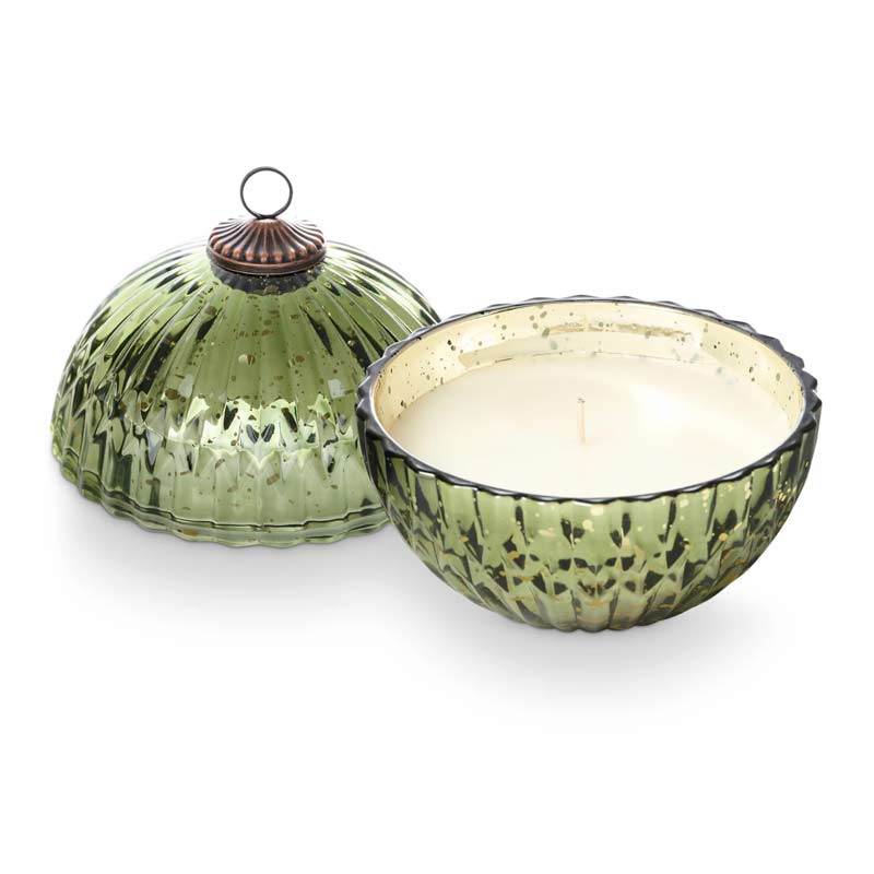 Mercury Glass Candle (green)