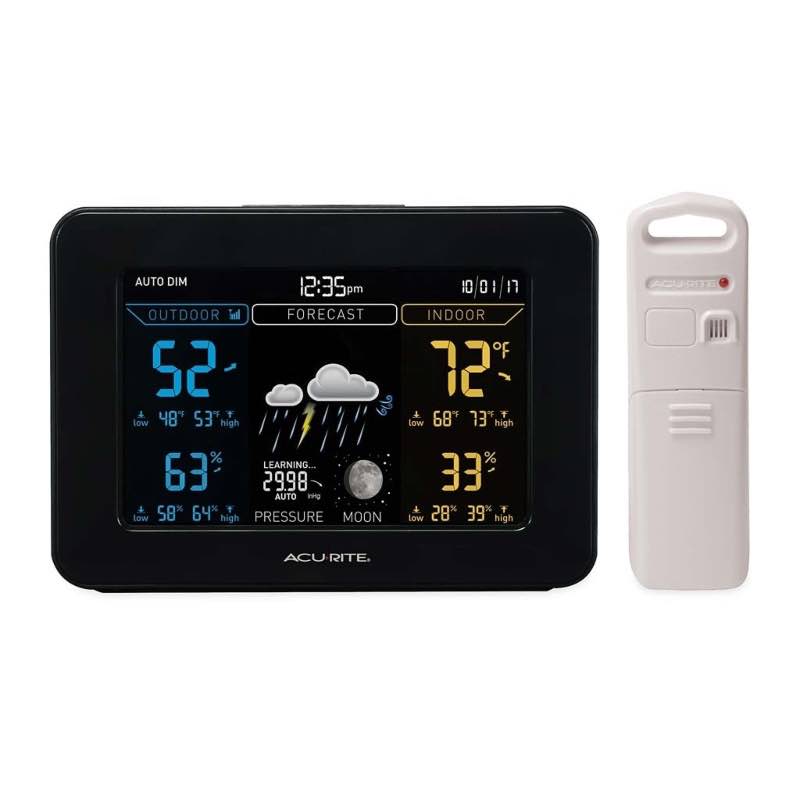 AcuRite Color Weather Forecaster with Moon Phase and Wireless Remote Sensor