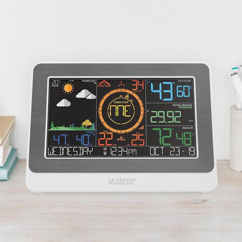 LaCrosse Color Professional WIFI Weather Station with Two Wireless Outdoor Sensors