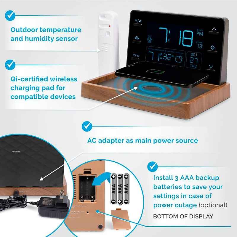 Wireless Charging Station with Weather Forecast