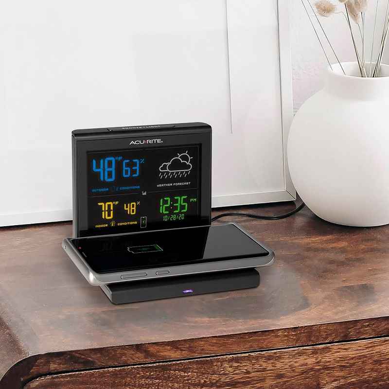 Weather Station with Wireless Charging Pad