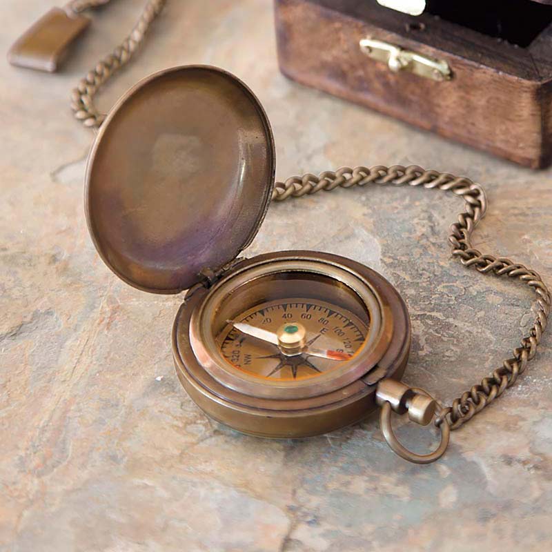 Antiqued Brass Compass