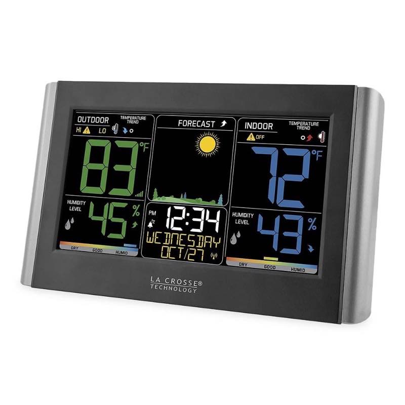 Horizontal Color Display Full-Function Weather Station with Wireless Remote Sensor