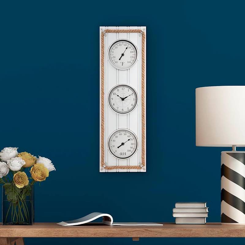 Nautical-Themed 3-in-1 Clock, Thermometer and Hygrometer