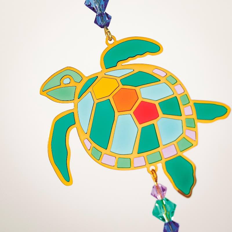 Turtle Suncatcher with Crystals