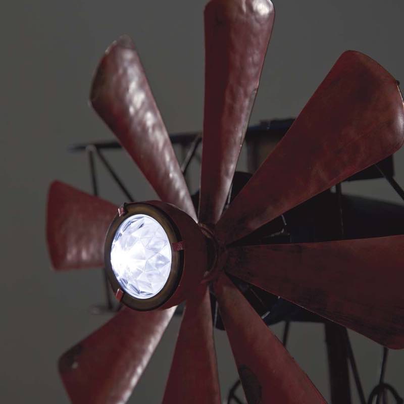 Biplane With Solar Light Metal Wind Spinner