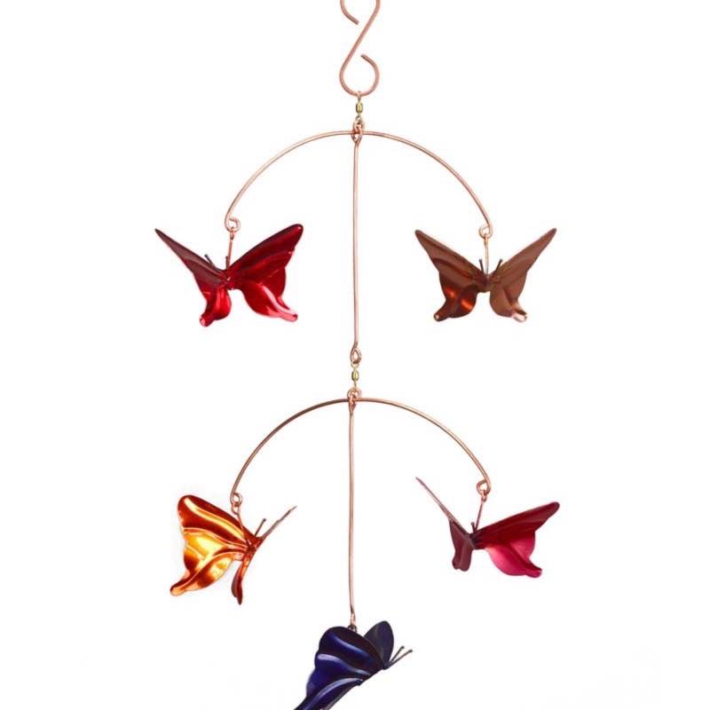 Handcrafted Copper Butterflies Mobile