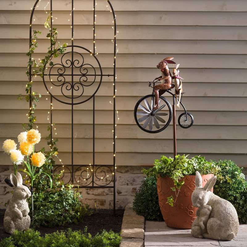 Metal Rabbit Bicycle Wind Spinner