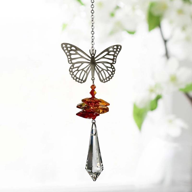 Monarch Butterfly Suncatcher with Crystals