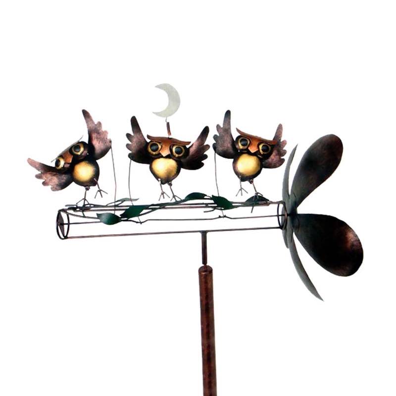 Owls & Moon Whirligig Spinner