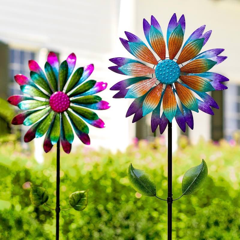 Colorful Flower Metal Wind Spinner