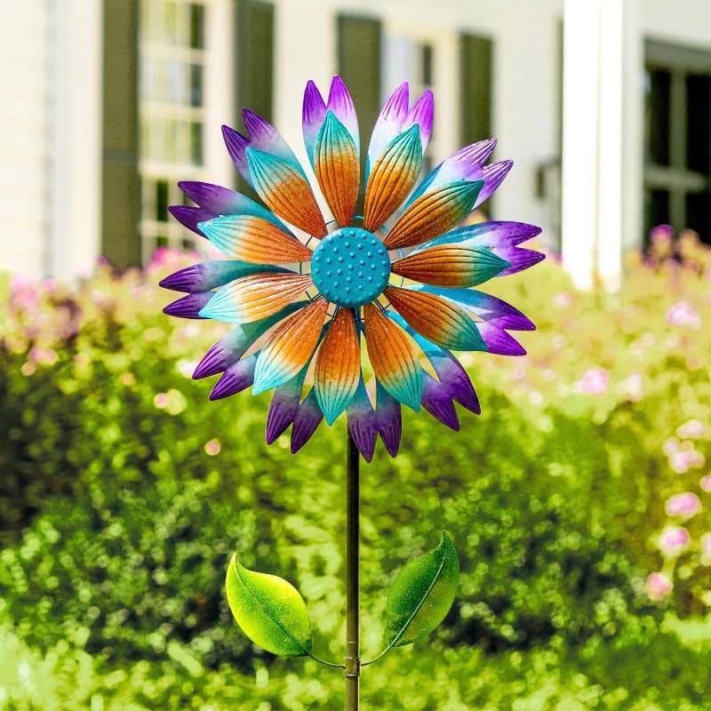 Colorful Flower Metal Wind Spinner