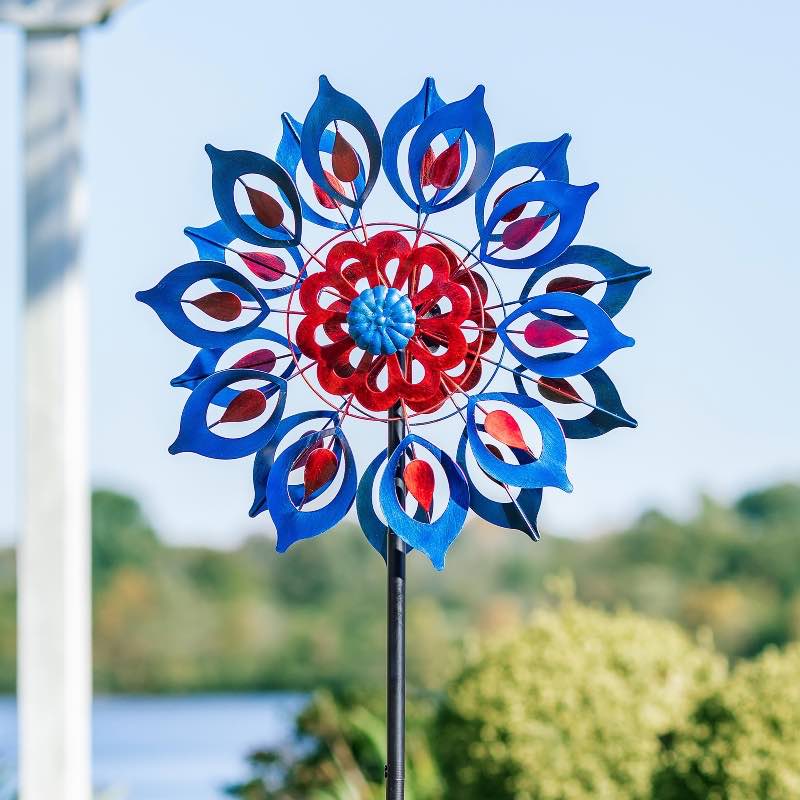 Patriotic Flower Wind Spinner