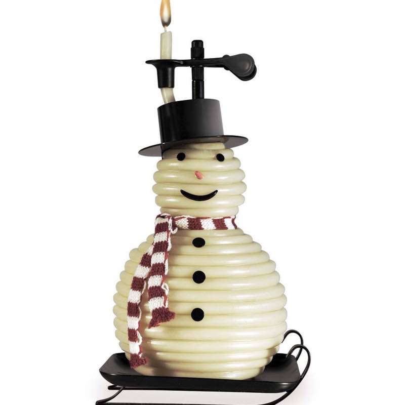 Scroll Snowman Beeswax Candle by the Hour