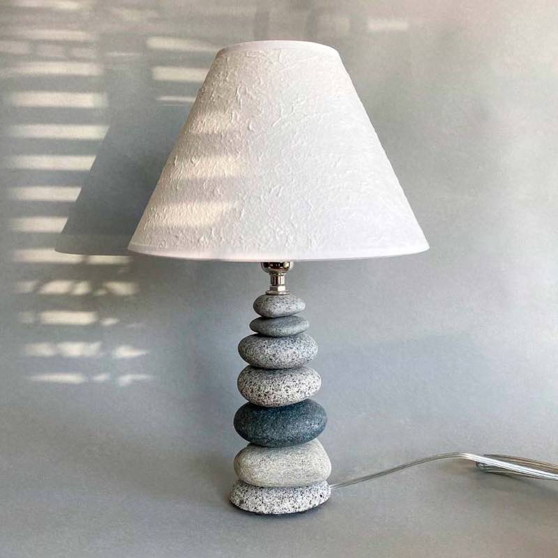 Mini Rock Cairn Coastal Cottage Lamp