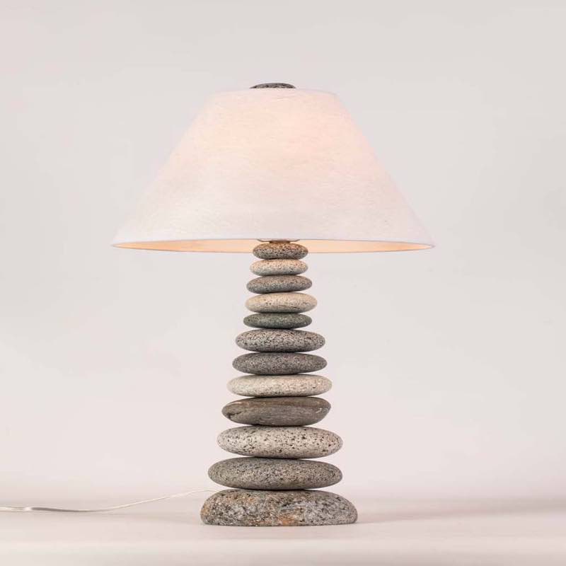 Rock Cairn Coastal Cottage Lamp