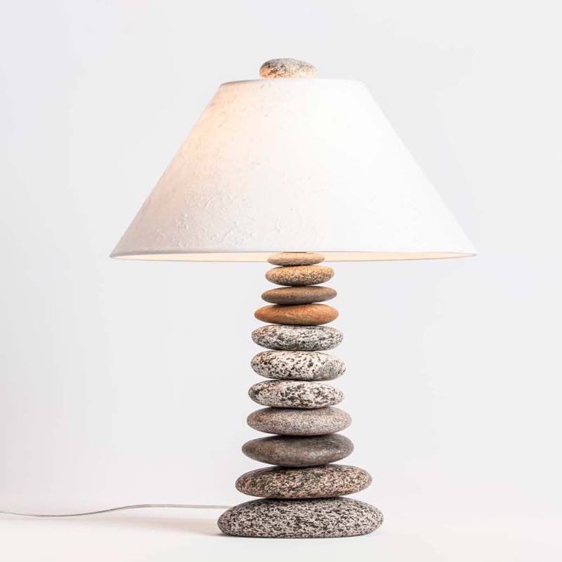 Rock Cairn Coastal Cottage Lamp