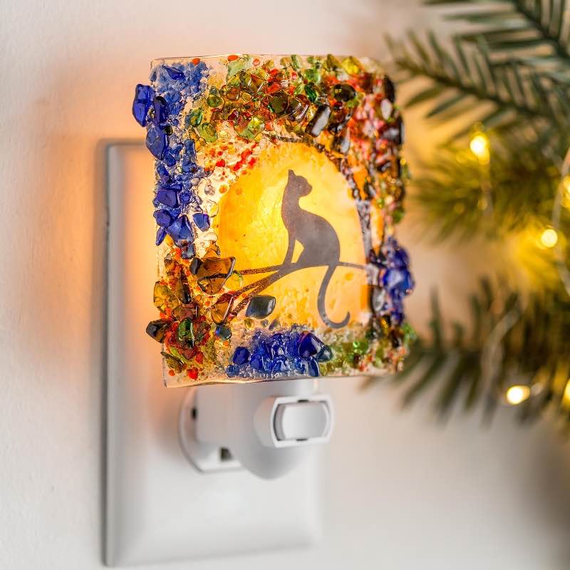 Handcrafted Glass Mosaic Cat Night Light