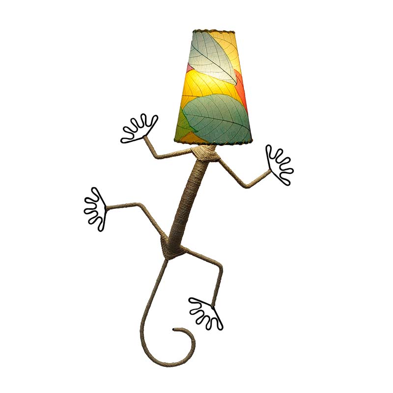 Handcrafted Gecko Wall Lamp - Multi-Color