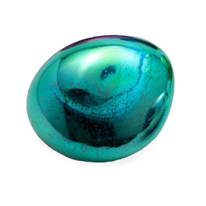 Lighted Art Glass Rock (teal)