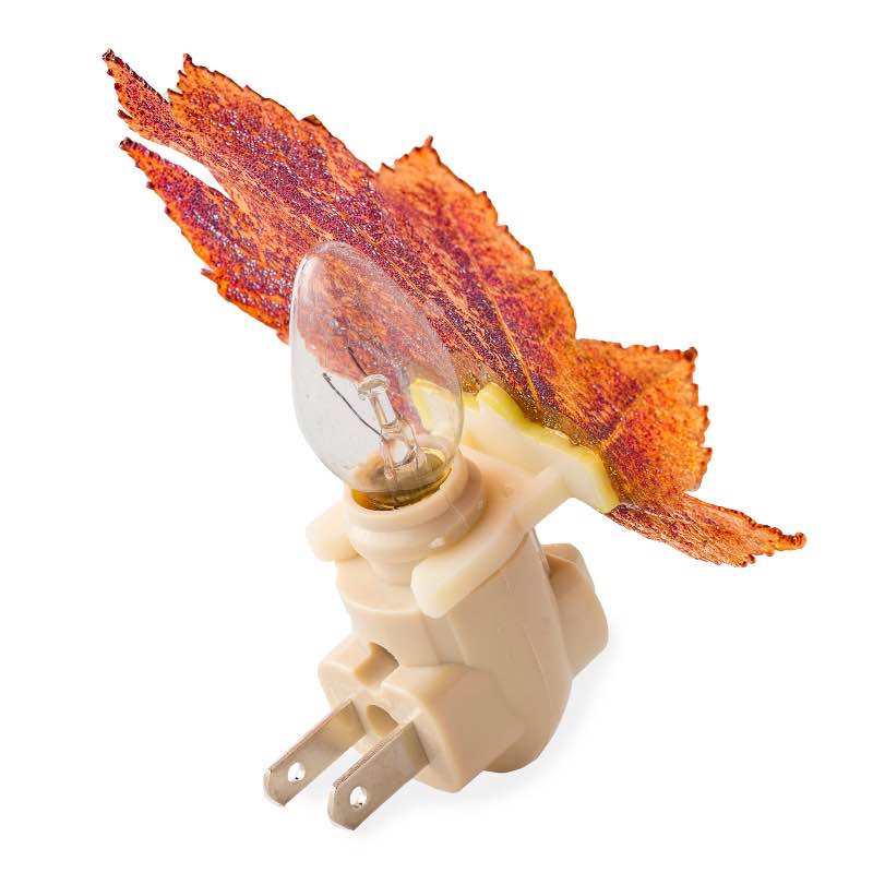 Handcrafted Full Moon Maple Leaf Preserved in Iridescent Copper Nightlight