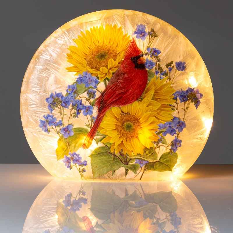 Cardinal and Flowers Light
